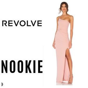 NWT Nookie Lush One Shoulder Gown in Blush Sz: XS